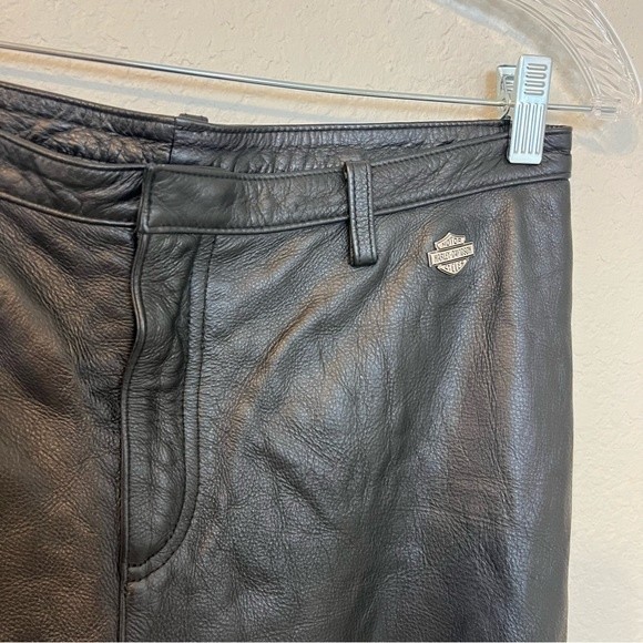 Harley-Davidson Leather‎ Front Pants Woman's size 12 Black - Picture 2 of 4